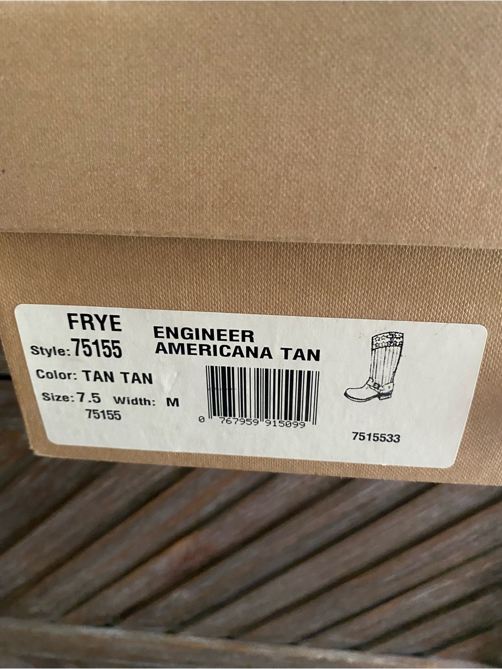 RARE Frye Engineer Americana Ltd Ed Anniversary Leather Tall Boots Women 7.5 Tan - Picture 14 of 16